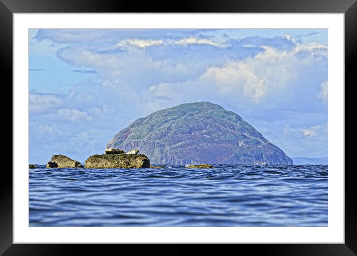 Ailsa Craig and seals Framed Mounted Print by Allan Durward Photography