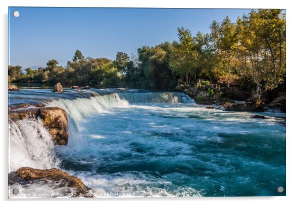 Manavgat waterfall, near Side, Turkey Acrylic by Kevin Hellon