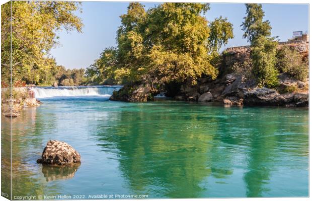 Manavgat waterfall, near Side, Turkey Canvas Print by Kevin Hellon