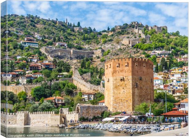 Red Tower (Kizil Kule) In Alanya, Turkey. Canvas Print by Kevin Hellon