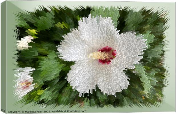 White flower puzzle Canvas Print by Marinela Feier