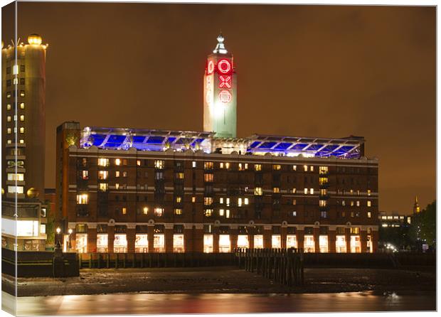 Oxo Tower Night Canvas Print by David French