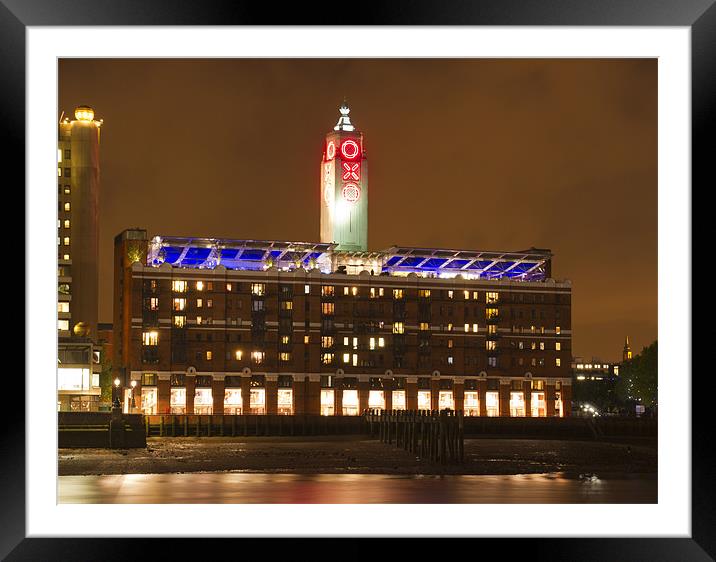 Oxo Tower Night Framed Mounted Print by David French