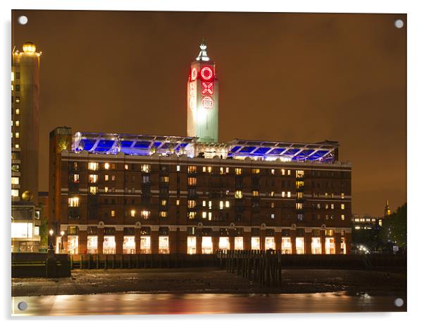 Oxo Tower Night Acrylic by David French