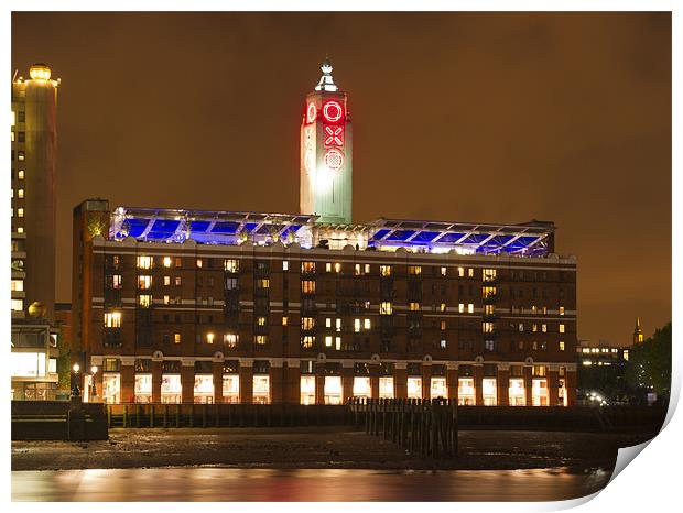 Oxo Tower Night Print by David French