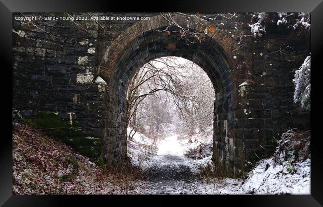 The Serene Beauty of a Disused Bridge Framed Print by Sandy Young