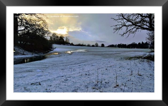 Majestic Sunset over Snowy Fields Framed Mounted Print by Sandy Young