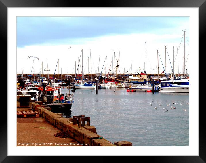 Scarborough Harbour Yorkshire. Framed Mounted Print by john hill