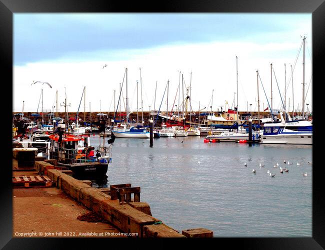 Scarborough Harbour Yorkshire. Framed Print by john hill