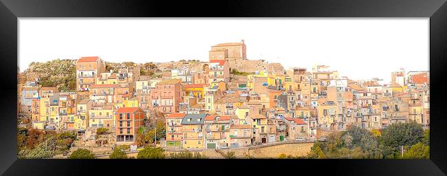 A little Sicilian town.  Framed Print by Steve Taylor