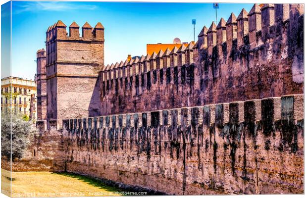City Walls Around Old Town Seville Spain Canvas Print by William Perry