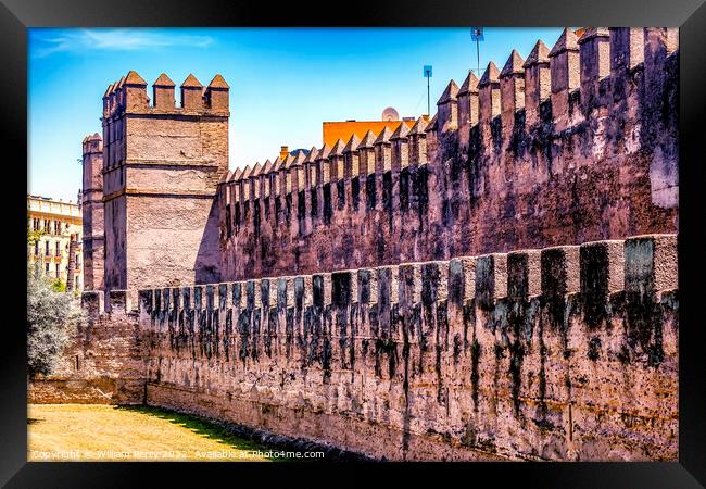 City Walls Around Old Town Seville Spain Framed Print by William Perry