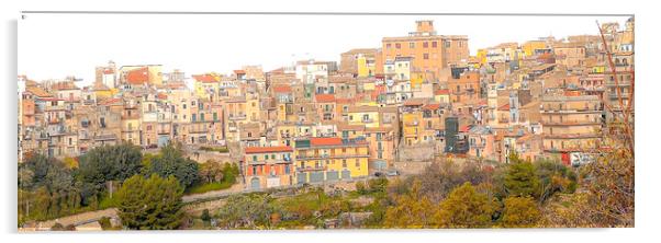 Sicilian Town Acrylic by Steve Taylor