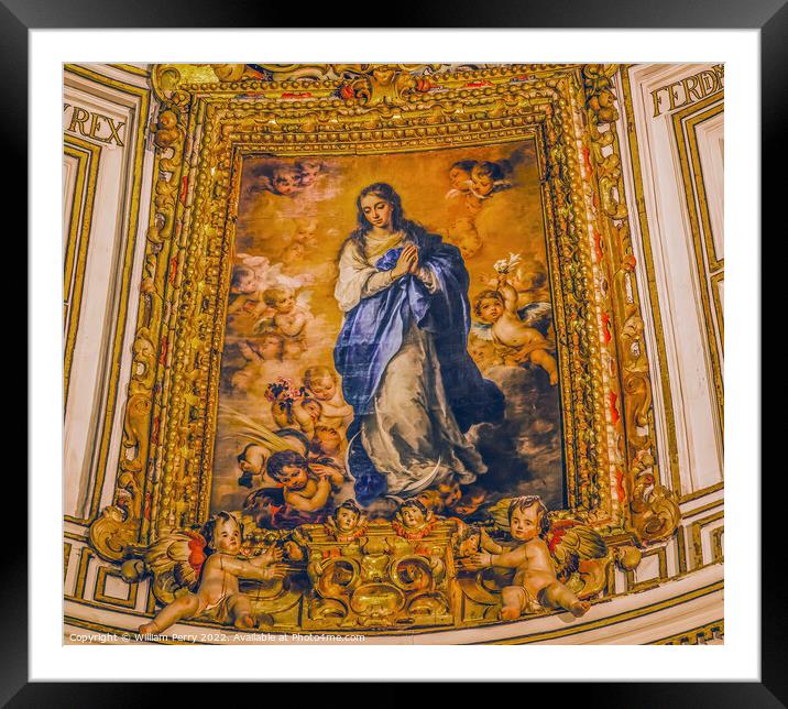 Virgin Mary Heaven Painting Seville Cathedral Spain Framed Mounted Print by William Perry