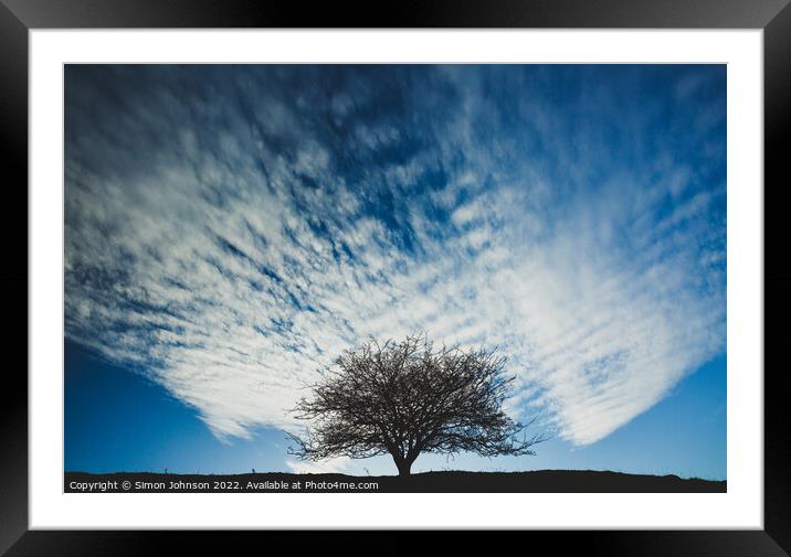 tree and cloud Framed Mounted Print by Simon Johnson