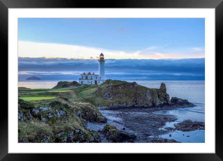 Turnberry Lighthouse Golf Course and Ailsa Craig Framed Mounted Print by Derek Beattie