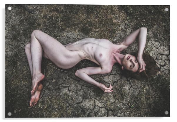 Hiraeth 181 Suzzi - Landscape Art Nude  Acrylic by Henry Clayton