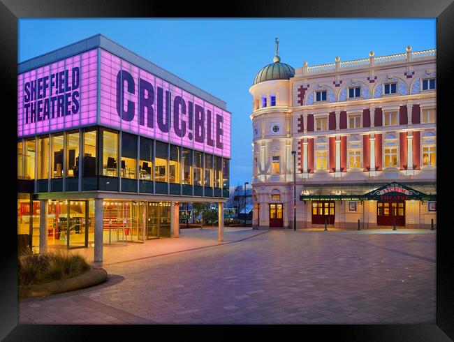 Crucible & Lyceum Theatres, Sheffield   Framed Print by Darren Galpin