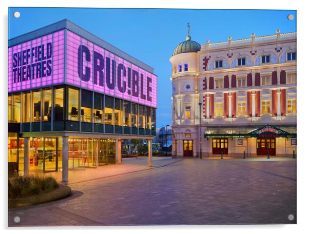 Crucible & Lyceum Theatres, Sheffield   Acrylic by Darren Galpin