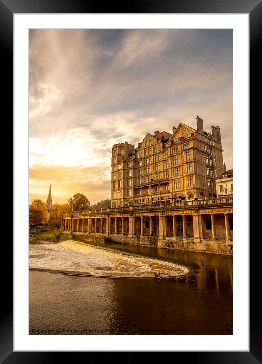 Pulteney Autumn Sunrise  Framed Mounted Print by Cameron Gormley