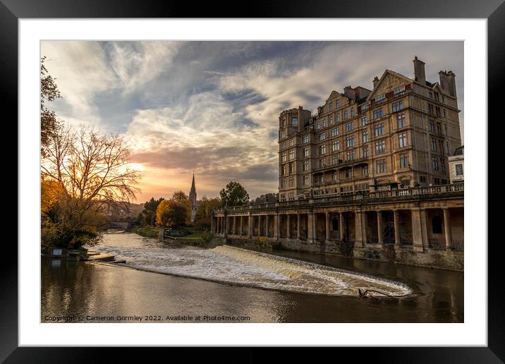 Pulteney Autumn Sunrise #2 Framed Mounted Print by Cameron Gormley