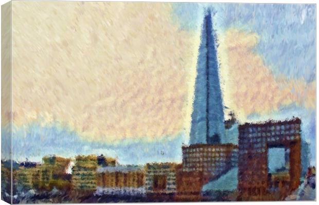 The Shard - Oil painting Effect Canvas Print by Glen Allen