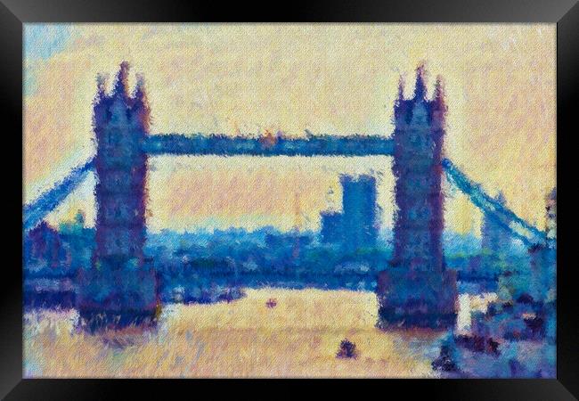 Tower bridge Impressionist Oil Effect Framed Print by Glen Allen