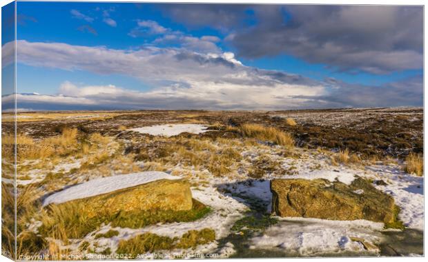 North Yorkshire Moors in the grip of winter. Canvas Print by Michael Shannon