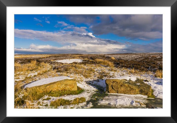 North Yorkshire Moors in the grip of winter. Framed Mounted Print by Michael Shannon