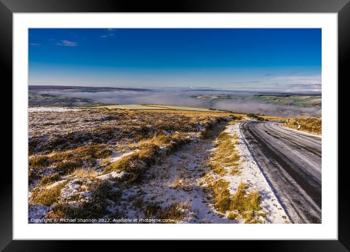 Winters Day - North Yorkshire Moors Framed Mounted Print by Michael Shannon