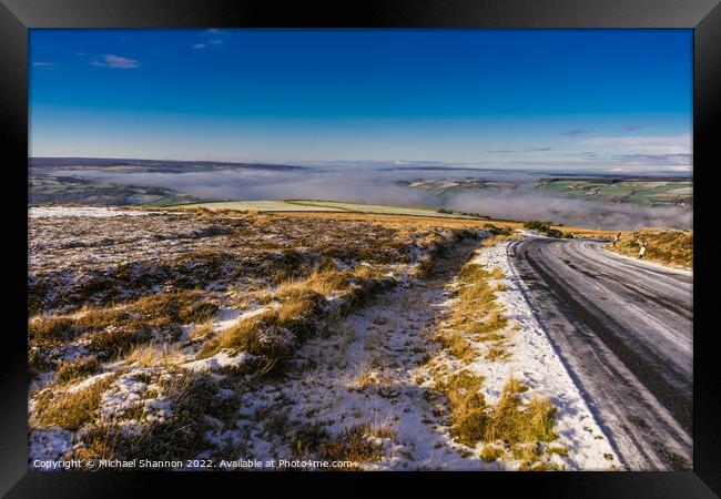 Winters Day - North Yorkshire Moors Framed Print by Michael Shannon