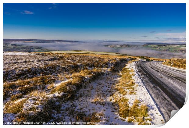 Winters Day - North Yorkshire Moors Print by Michael Shannon