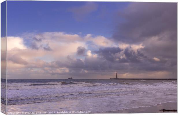 Sunderland's Roker Pier and Lighthouse Canvas Print by Michael Shannon