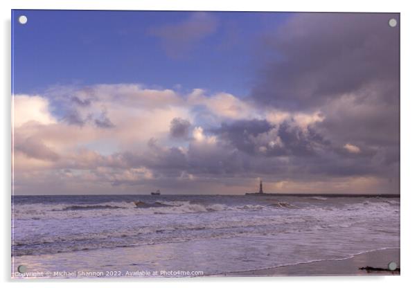 Sunderland's Roker Pier and Lighthouse Acrylic by Michael Shannon