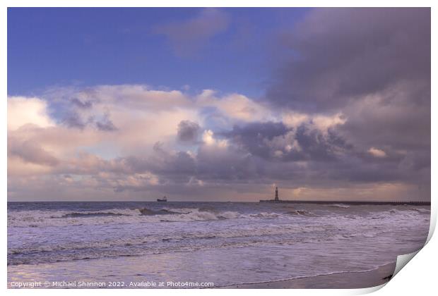 Sunderland's Roker Pier and Lighthouse Print by Michael Shannon