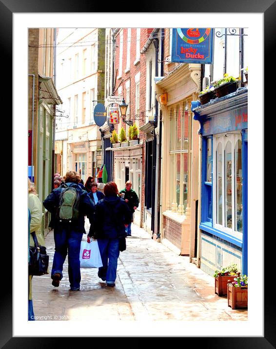 The old town lanes, Whitby, Yorkshire Framed Mounted Print by john hill
