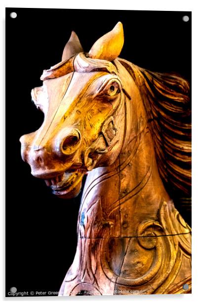 Carved Vintage Faiground Carousel Horse Acrylic by Peter Greenway