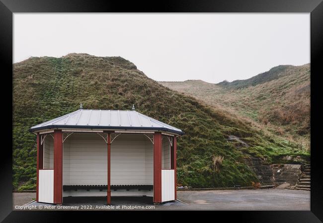 Victorian Seaside Shelter At Saltburn-by-the-Sea On The North Yo Framed Print by Peter Greenway