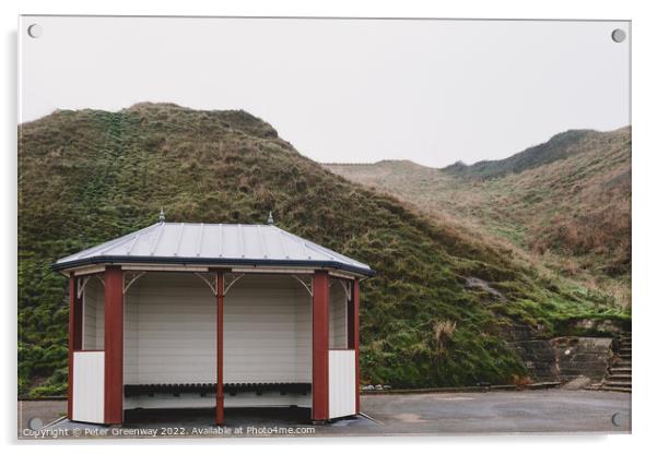 Victorian Seaside Shelter At Saltburn-by-the-Sea On The North Yo Acrylic by Peter Greenway