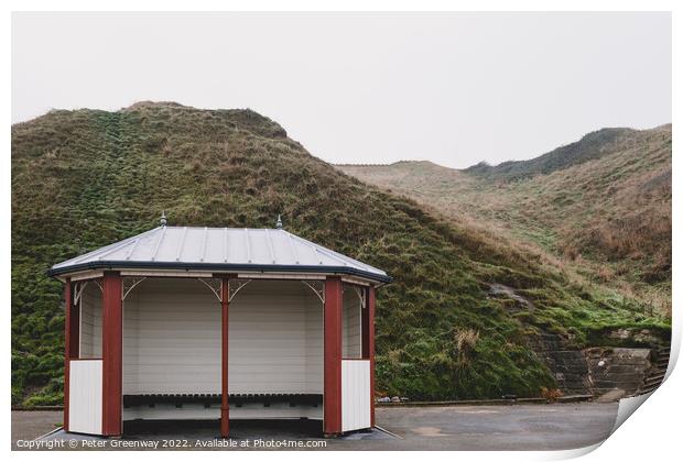 Victorian Seaside Shelter At Saltburn-by-the-Sea On The North Yo Print by Peter Greenway