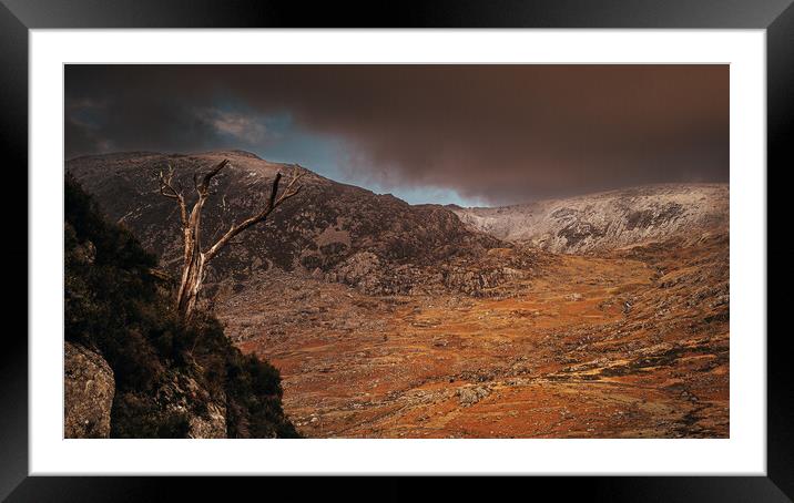 Wintery showers in the Ogwen Valley Framed Mounted Print by Clive Ashton