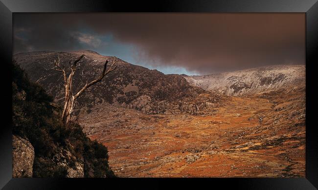 Wintery showers in the Ogwen Valley Framed Print by Clive Ashton