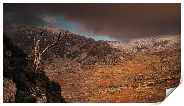 Wintery showers in the Ogwen Valley Print by Clive Ashton