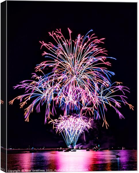 2022 British Firework Championships From The Queen Annes Battery Canvas Print by Peter Greenway