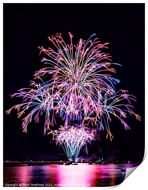 2022 British Firework Championships From The Queen Annes Battery Print by Peter Greenway