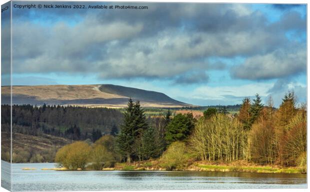 Llwyn On Reservoir Central Brecon Beacons south Wales Canvas Print by Nick Jenkins