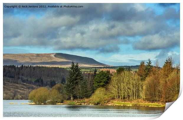 Llwyn On Reservoir Central Brecon Beacons south Wales Print by Nick Jenkins