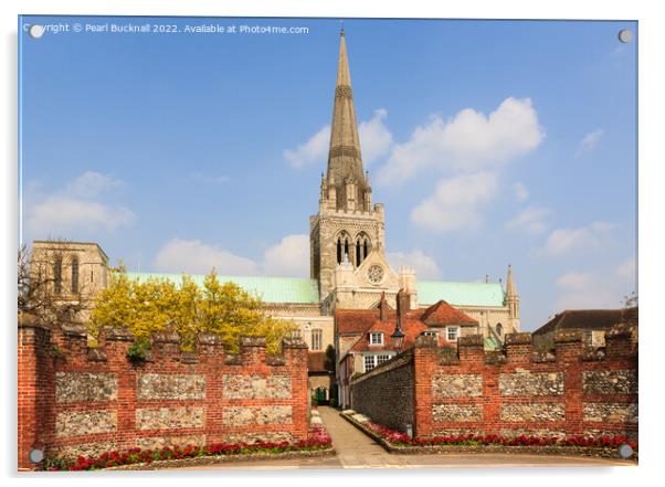 Chichester Cathedral West Sussex Acrylic by Pearl Bucknall