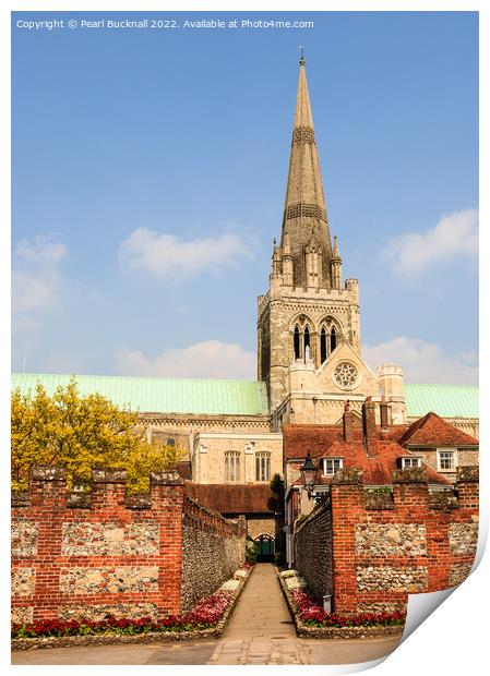 Chichester Cathedral West Sussex Print by Pearl Bucknall