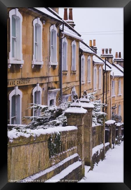 Belgrave Crescent in Snow Framed Print by Rowena Ko